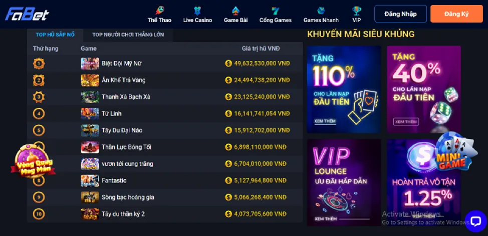 Hoàn trả cược game bài hàng tuần